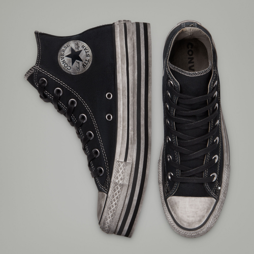 Converse CTAS Lift Hi Top Canvas Platform Trainers Smoke In Black 569127C |  eBay