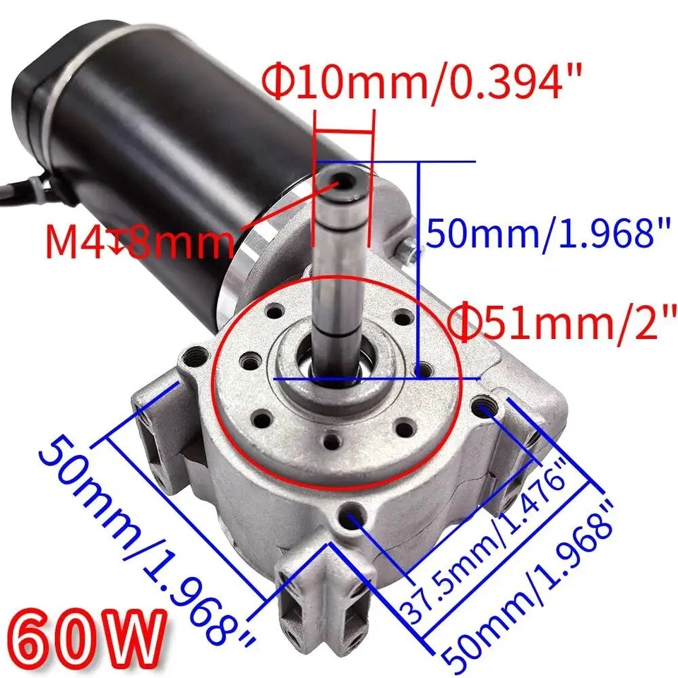 NEU DC24V 60W High Torque Single Signal Schneckengetriebe Intelligenter Hall Encoder Motor - Bild 3 von 4