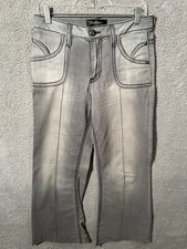 Cache Contour Collection Studded Pocket Stretch Denim Jeans Women's 8 Gray