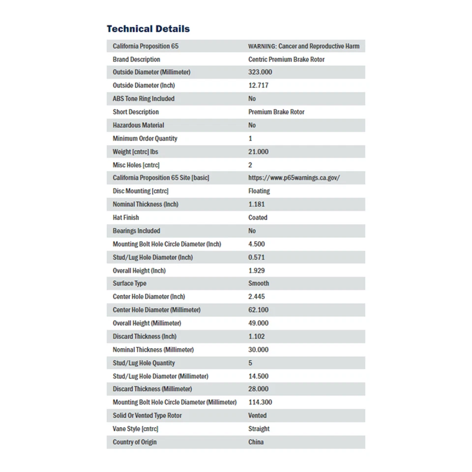 Rotor de freno de disco delantero izquierdo StopTech Centric Premium para Toyota Supra 1993-1998 Foto 2 de 4