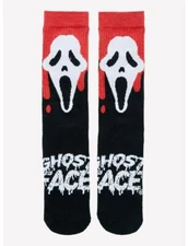 Scream Ghost Face Blood Drip Crew Socks