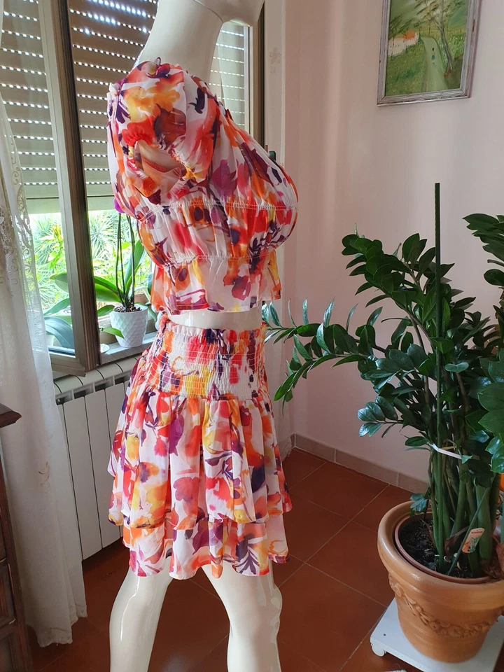 Y- Clù set completo estivo Top E Gonna Stampa Multicolore Taglia S/IT 40 Ragazza - Immagine 4 di 4