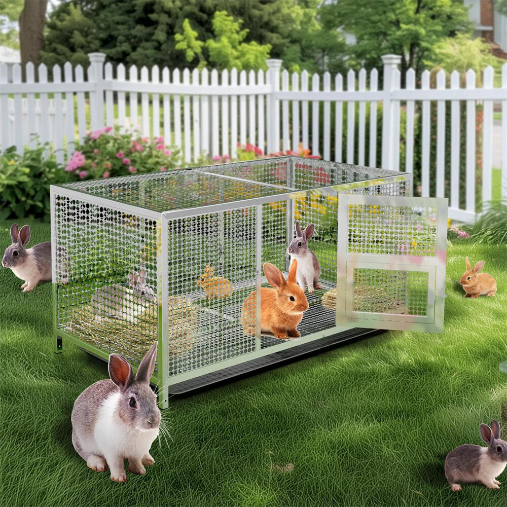 Stainless Steel Chicken Coop Pet Cage Poultry Duck Rabbit Bird