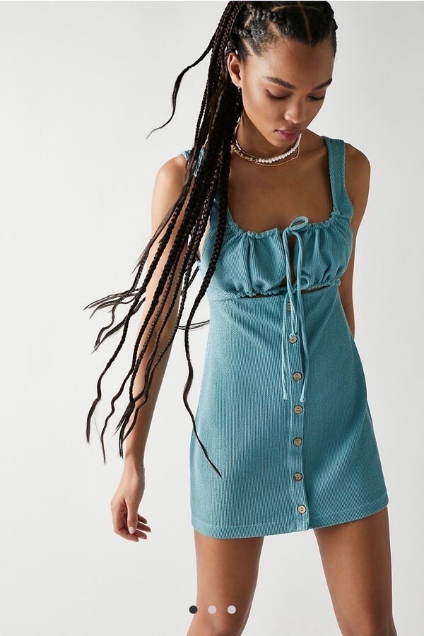 Olivia Mini Dress at Free People in Ocean Mist, Size: XS