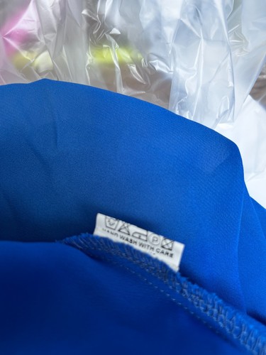 Women's, Glitz London, Dress, Blue Chiffon, Size UK 16, Lined, Sleeveless - Picture 9 of 10