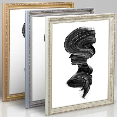 MONFRAME Bilderrahmen Holz Barock Antik Holzrahmen Vintage Silber Gold Barockrahmen Paris