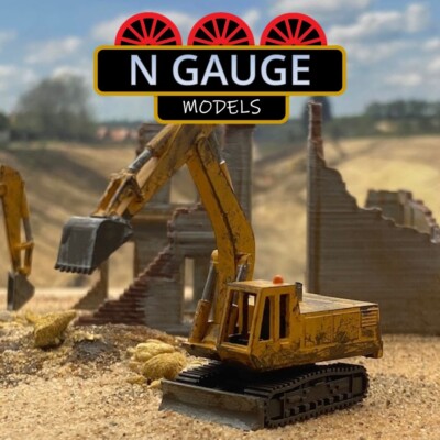 LACKIERT - N Maßstab Stärke Bagger ''''erhöht'''' 1:148 Dumper Rad Bulldozer 1:160