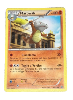 P Marowak 61/124 Rare Pokemon Karte 2012 ITA Black & White - Dragons Exalted
