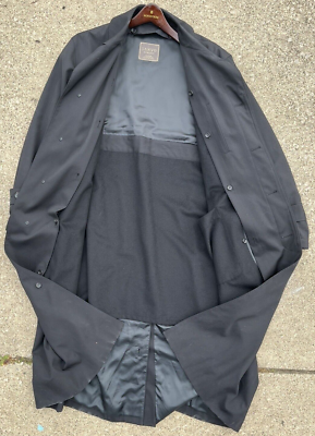 Sanyo Excellent Men's Large Overcoat Trench Coat Black 46 | eBay
