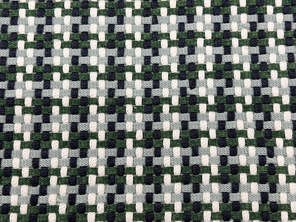 Romo OUTDOOR Houndstooth Weave Fabric- Coco Outdoor / Forest 1.50 yd 7953/04 - Image 2 of 3