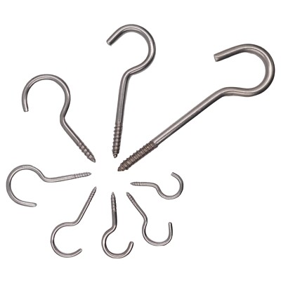 5-100x Schraubhaken Edelstahl V2A Inox Hakenschrauben Holzgewinde Wäscheleine
