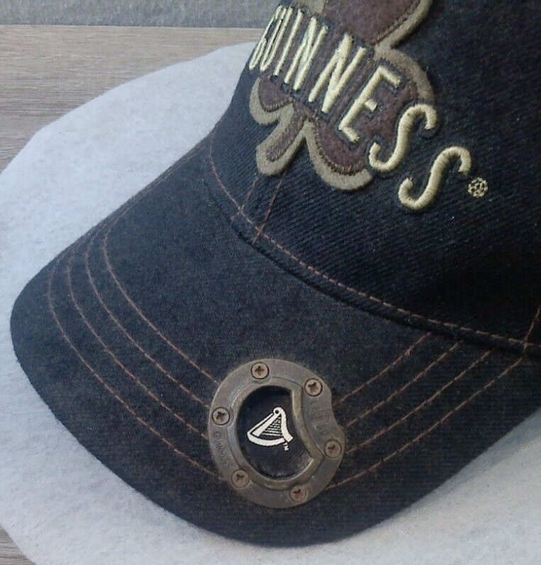 Guinness Black 1759 Strap Back Baseball Cap With Bottle Opener In