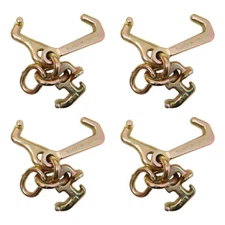 Boxer Tools Forged Cluster Hook G70 Towing, J Hook, T Hook, and R Hook - 4 Pack