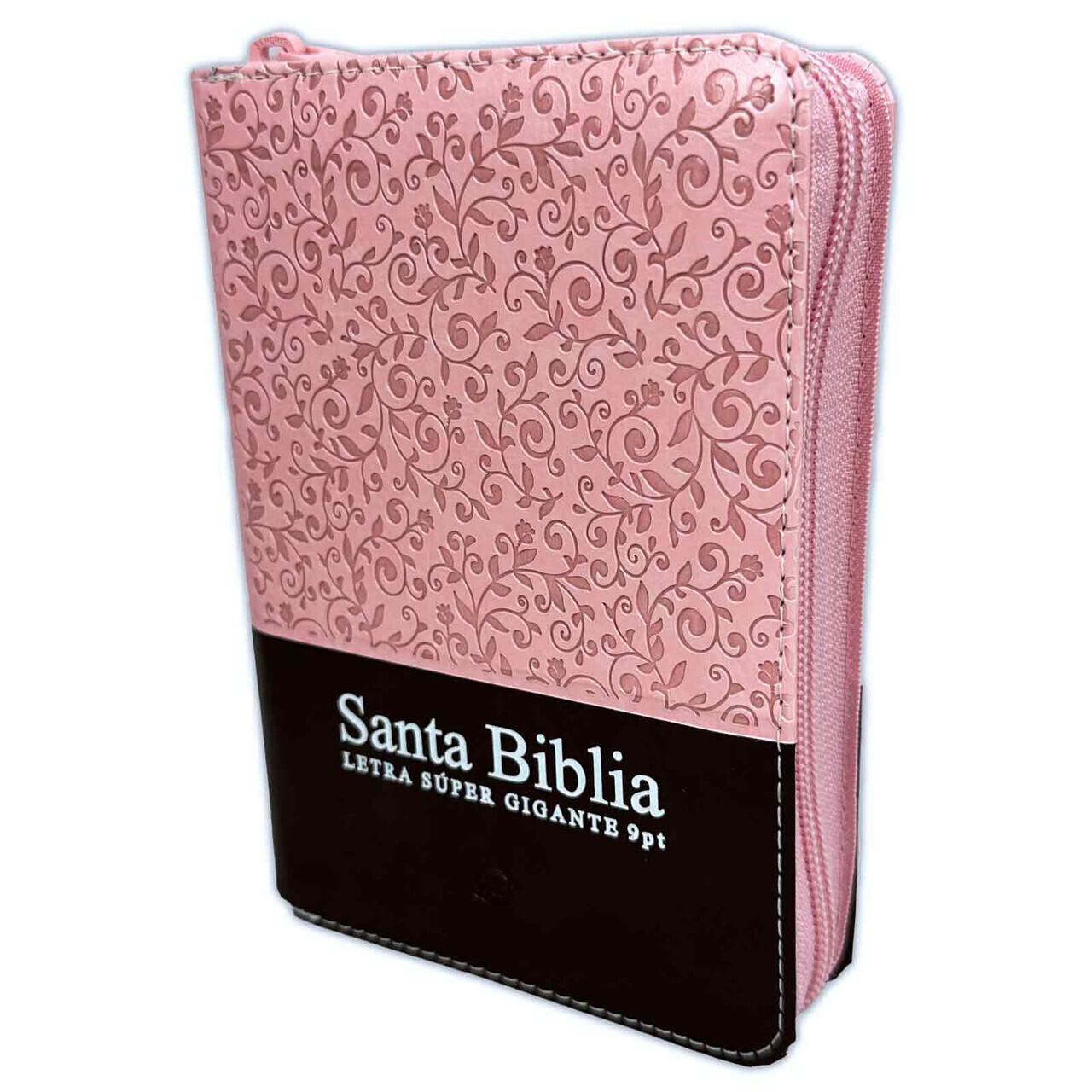 Biblia de Bolsillo con Cierre RV1960 imit piel rosa floral y marron con indice