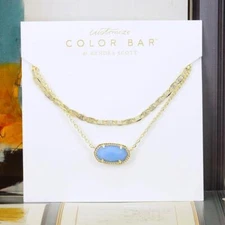 NWOT Kendra Scott Elisa Multi strands Glow in the Dark Double Necklace Gold