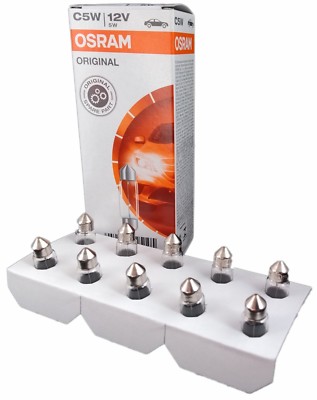 C5W OSRAM Original Spare Part 6418 Soffitte 12V 5W SV8.5-8 10 Pack