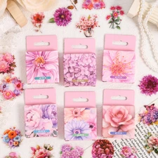45Pcs/box Flowers PET Stickers Bullet Journals Planner Scrapbooking Sticker Art