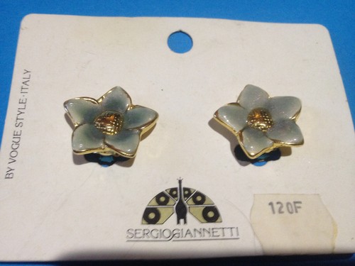 Boucles D'oreilles Vintage Sergio Giannetti - Style Vogue - Clips - Occasion Bon état - Bijou Rétro