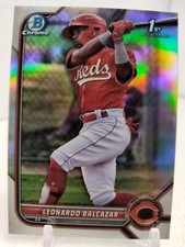 LEONARDO BALCAZAR #/499 REFRACTOR 2022 Bowman Chrome Baseball #BCP-179 Reds