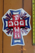 Dogtown Skateboards USA Clear OG Cross 9x12in. XXL Vintage Skateboarding STICKER