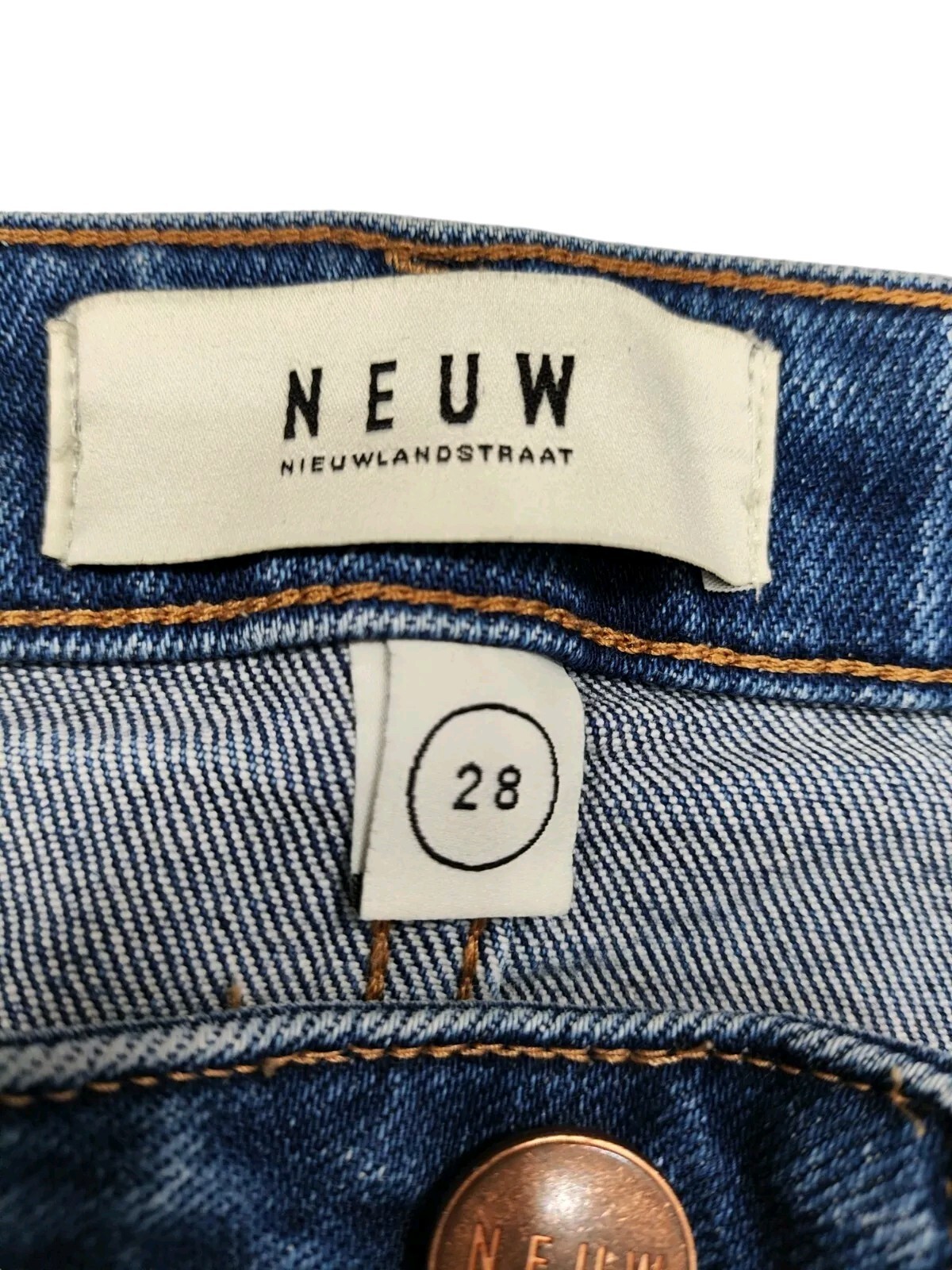 Neuw Bowery Jeans Women's Size 29W 29L Blue Denim Slim Tapered Stretch image 6
