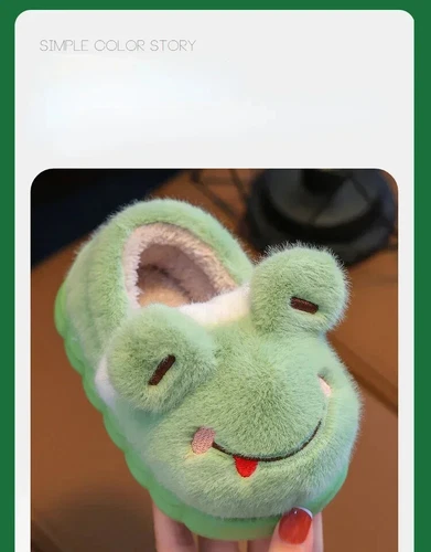 Baby warme Baumwollschuhe neu Jungen Mädchen Cartoon rutschfeste weiche Sohle Plüsch Hausschuhe - Bild 14 von 25