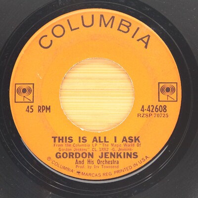 GORDON JENKINS - THIS IS ALL I ASK / I LEFT MY HEART IN SAN FRANC - ROCK POP 45
