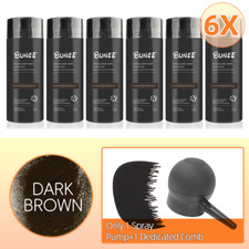 6 Bottles Hair Loss Building Fibers Keratin Concealer +Spray Pump+Delicated Comb