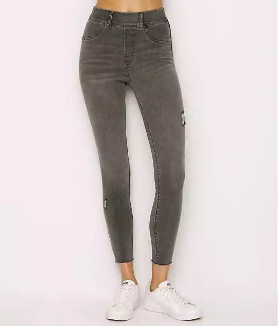 SPANX DISTRESSED ANKLE SKINNY JEANS LEGGINGS 20213R VINTAGE GREY SIZE SMALL  $128