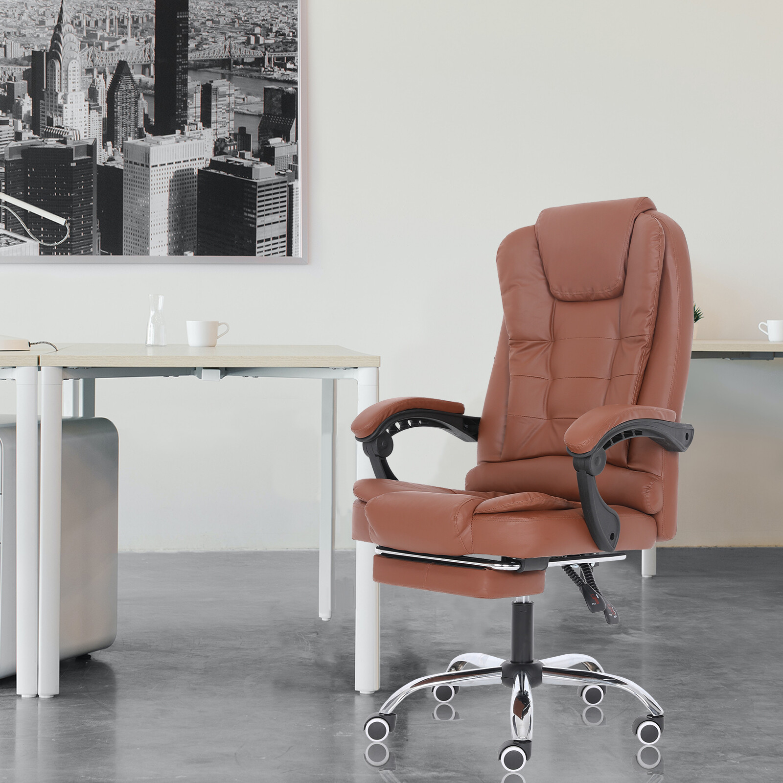 High Back Office Chair PU Leather Executive Task Ergonomic Computer Desk Chairs eBay