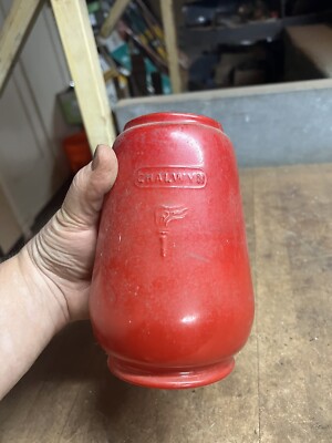 Vintage Old Chalwyn Made In England Railroad RR Oil Barn Lantern Red Glass Globe