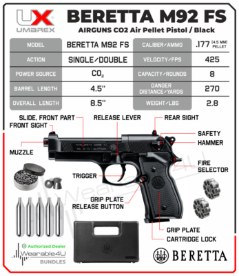 BERETTA M92S エアソフトガン Amazon.com : Beretta M 92 FS All Metal .177 Caliber Pellet Gun Air