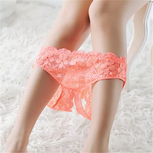 Sexy Damen-Dessous Spitze durchsichtig Unterwäsche Schleife Slip freche Schritt Höschen - Bild 8 von 28