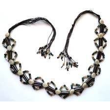 Vintage Boho Beaded Belt Multi Strand Festival Coastal Cowgirl L XL 64"