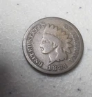 1884 Indian Head Cent Coin Semi Key Date Problem Free Very Good