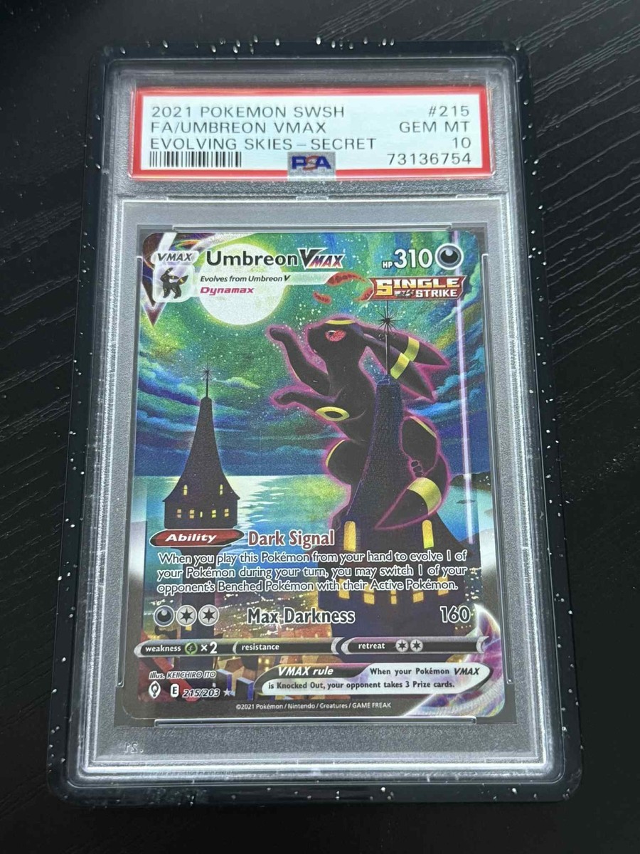 2021 ポケモン S-V Umbreon VMAX PSA 10 UMBREON VMAX 2021 POKEMON EVOLVING SKIES #215 PSA 10 WITH MIDNIGHT
