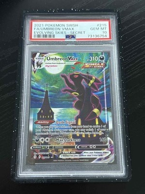2021 Faunbreon VMAX PSA 10 2連番 UMBREON VMAX 2021 POKEMON EVOLVING SKIES #215 PSA 10 WITH MIDNIGHT