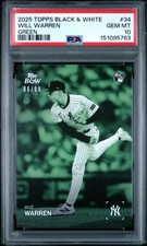 2025 Topps Black And White WILL WARREN 34 GREEN