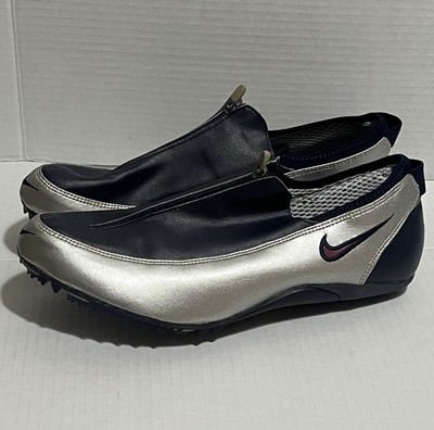 Nike Shoes Mens 10.5 Bowerman Series Track Field Tie Zip Athletic Navy Silver