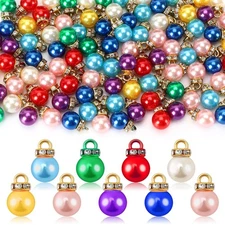 Jansun 90PCS Christmas Mini Balls Ornaments Multicolour Imitation Pearl Penda...