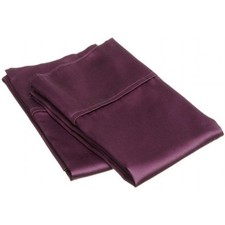 400 Thread Count Egyptian Cotton King Pillowcase Set Solid Plum
