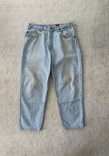Vintage Brown Tab Levis Signature Loose Fit 545 34x30 - Light wash Distressed