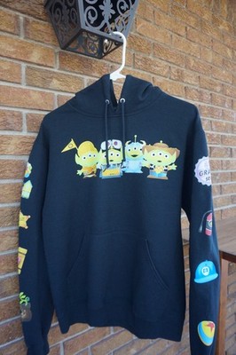 Disney Pixar Toy Story Aliens Mix-Ups UP WALL-E Monsters INC Black Hoodie 14-16?