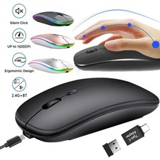 Rechargeable Wireless Mouse Bluetooth 2.4GHz Dual Mode with USB Receiver