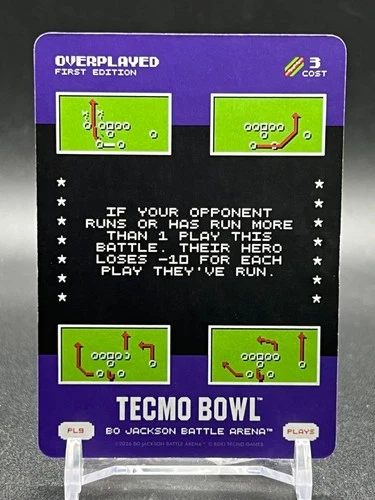 Bo Jackson Battle Arena Tecmo Bowl `Overplayed` Play # PL8 SSP Play