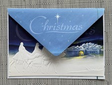 Vintage Christmas Collection Greeting Card Three Kings And Nativity Scene