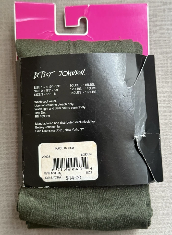 Medias Betsey Johnson vintage años 90 talla 2 verde Loden 5’-5’9” hasta 145 libras Foto 3 de 4
