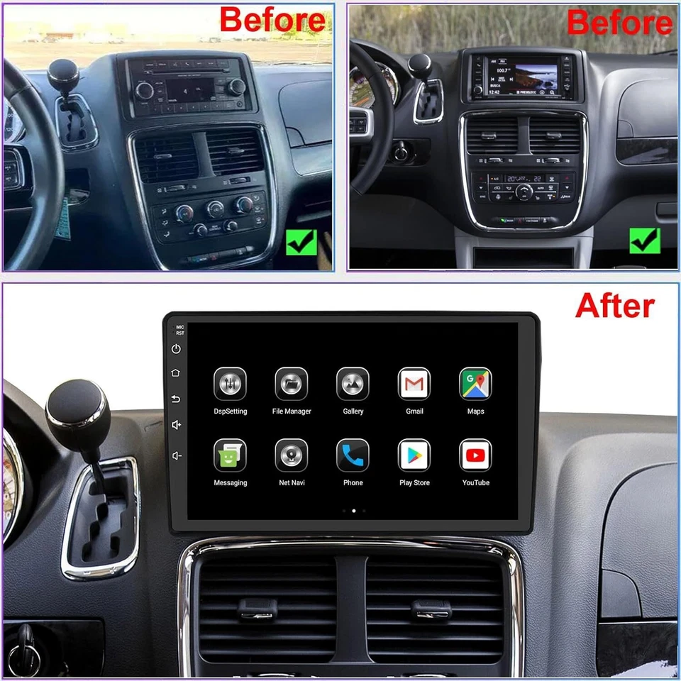 Radio estéreo DSP AHD para Dodge Grand Caravan 2011-2020 Apple CarPlay Android Foto 3 de 4