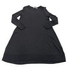 ASOS Dress Womens US 6 Black Split Open Sleeve Crew Neck Sweater Knit Mini