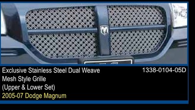 E&G Classics New  2005 2006 2007 Dodge Magnum 3pc Heavy Mesh Grille Dual Weave